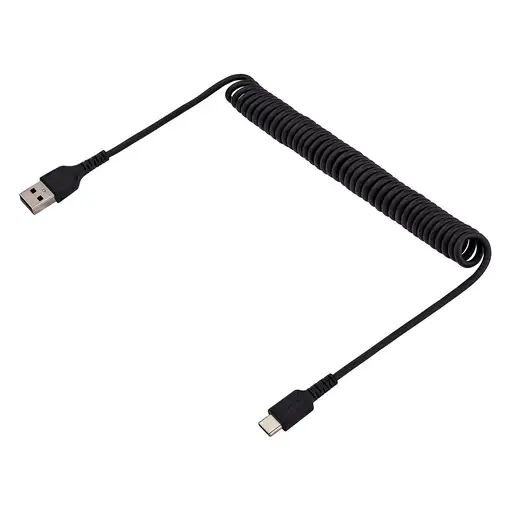 StarTech.com Cable de 1m de Carga USB A a USB C, Cable USB Tipo C Rizado de Carga