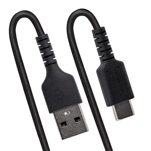 StarTech.com Cable de 1m de Carga USB A a USB C, Cable USB Tipo C Rizado de Carga