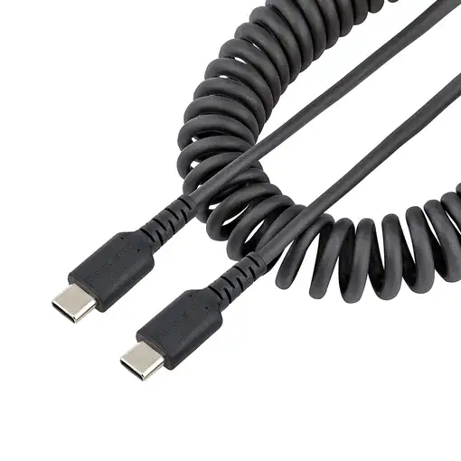 StarTech.com Cable de 50cm de Carga USB C a USB C, Cable USB Tipo C Rizado de Carg StarTech.com Cable de 50cm de Carga USB C a USB C, Cable USB Tipo C Rizado de Carg