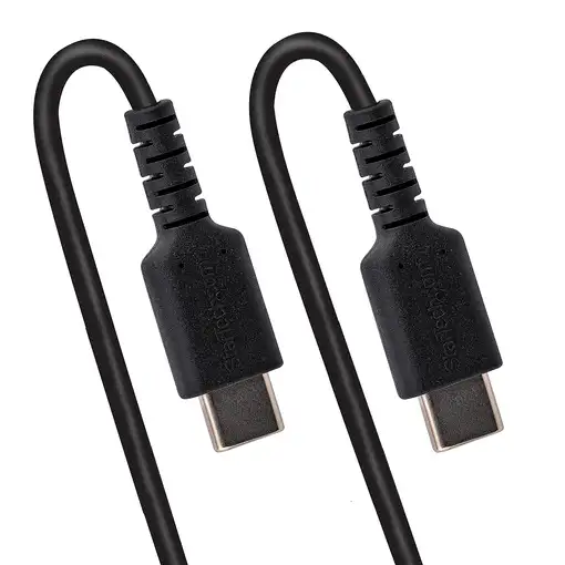 StarTech.com Cable de 50cm de Carga USB C a USB C, Cable USB Tipo C Rizado de Carg
