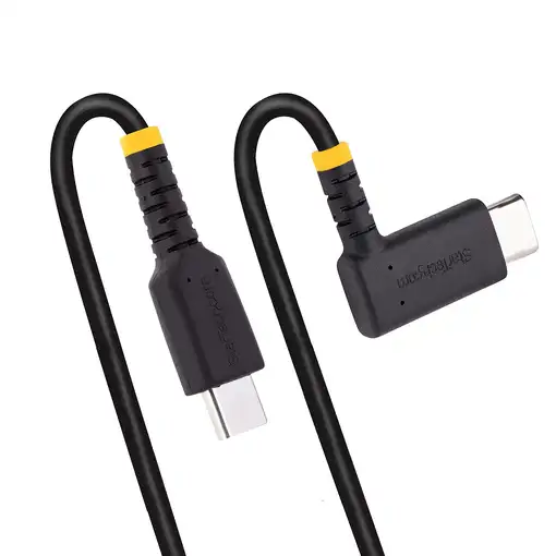 StarTech.com Cable 1m USB C Acodado - en Ángulo Recto - PD 60W - 3A - Cable USB-C