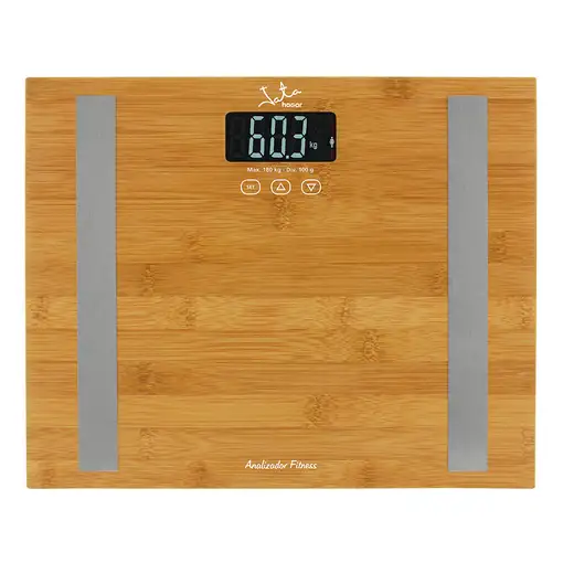 JATA 577 báscula de baño Rectángulo Bamboo Báscula personal electrónica