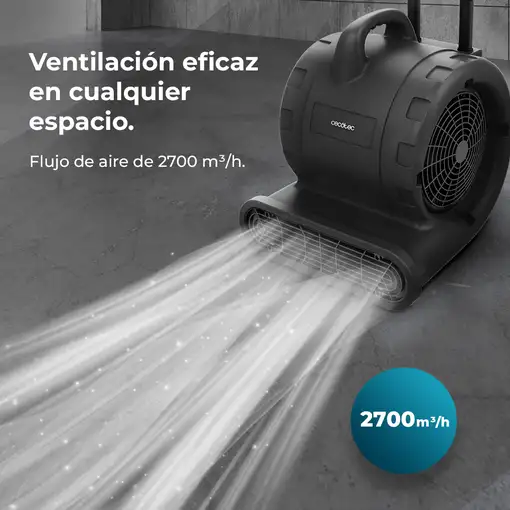Cecotec Soplador de Suelo - Ventilador de Secado Blowindustry 6000 Flowfloor. 600W