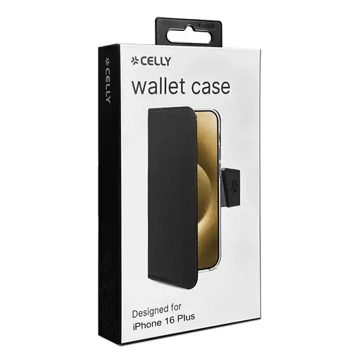 Celly WALLY1080 funda para teléfono móvil 17 cm (6.7'') Funda cartera Negro