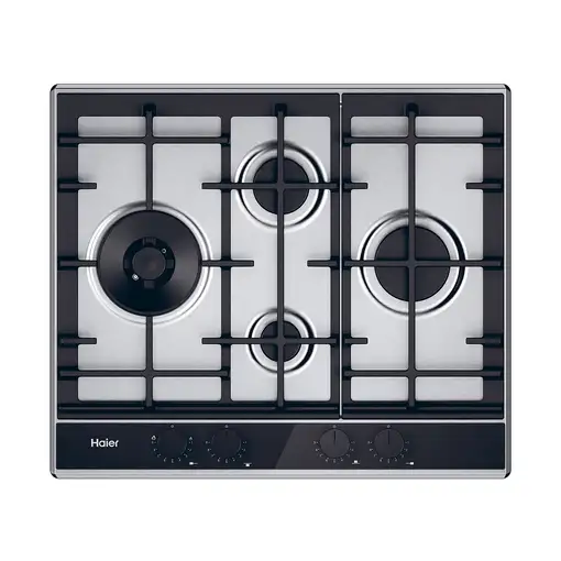 Haier Series 4 HAHG6D5XH Negro, Acero inoxidable Integrado 60 cm Encimera de gas 4
