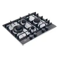 Haier Series 4 HAHG6D5XH Negro, Acero inoxidable Integrado 60 cm Encimera de gas 4