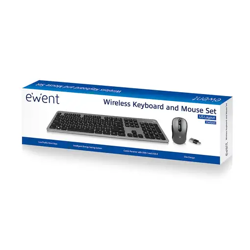 Ewent EW3272 teclado Ratón incluido Universal RF inalámbrico QWERTY Español Negro