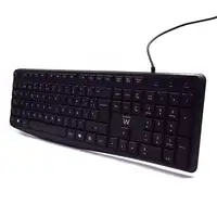 Ewent EW3001 teclado Oficina USB QWERTY Español Negro