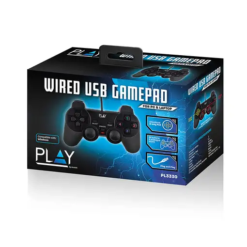 Ewent Play Negro USB 2.0 Gamepad Analógico/Digital PC