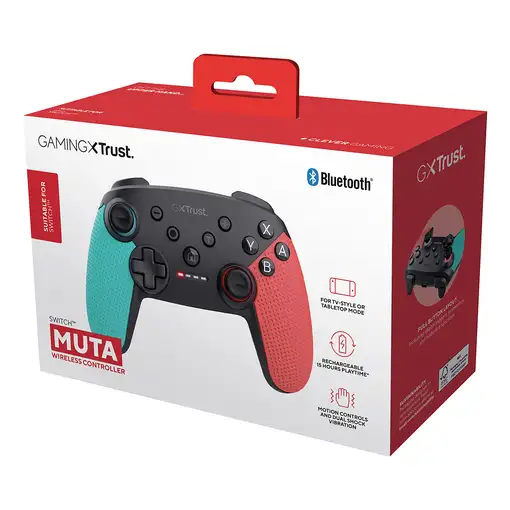 Trust GXT 1246B Muta Negro, Azul, Rojo Bluetooth Gamepad Nintendo Switch, Nintendo