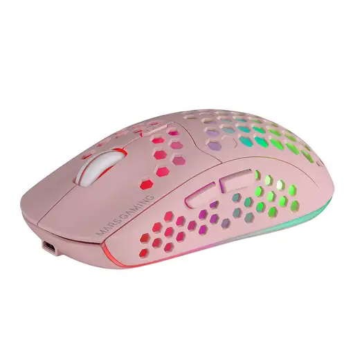 Mars Gaming MMW3P, Ratón Gaming Inalámbrico, RGB Flow, Ultraligero 79g, 3200DPI, R