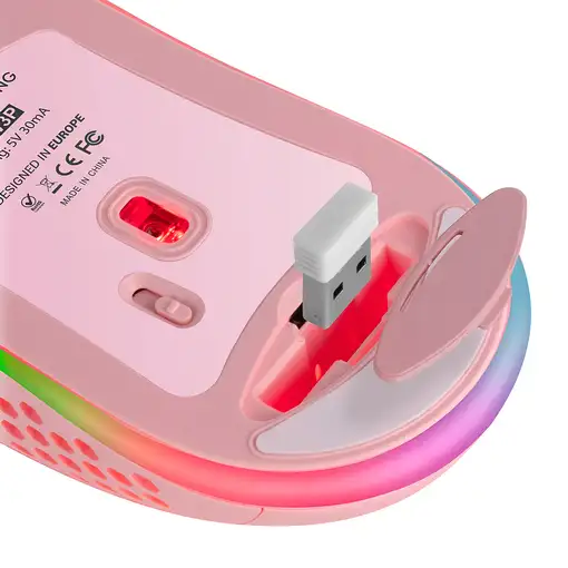 Mars Gaming MMW3P, Ratón Gaming Inalámbrico, RGB Flow, Ultraligero 79g, 3200DPI, R