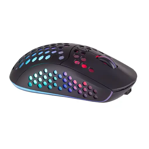 Mars Gaming MMW3, Ratón Gaming Inalámbrico, RGB Flow, Ultraligero 79g, 3200DPI, Ne
