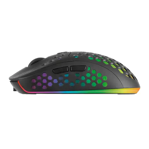 Mars Gaming MMW3, Ratón Gaming Inalámbrico, RGB Flow, Ultraligero 79g, 3200DPI, Ne