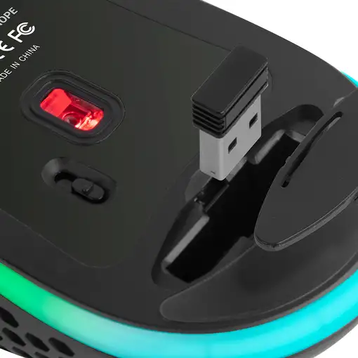 Mars Gaming MMW3, Ratón Gaming Inalámbrico, RGB Flow, Ultraligero 79g, 3200DPI, Ne
