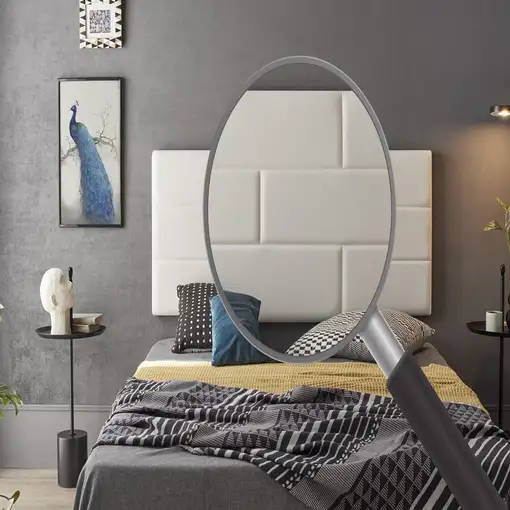 Cabecero De Cama 110 Muro Ladrillos De Polipiel 112X57X5Cm Blanco