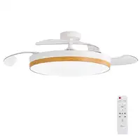 3NOD Concept Nature Ventilador de techo con luz LED blanco motor DC aspas retrácti 3NOD Concept Nature Ventilador de techo con luz LED blanco motor DC aspas retrácti
