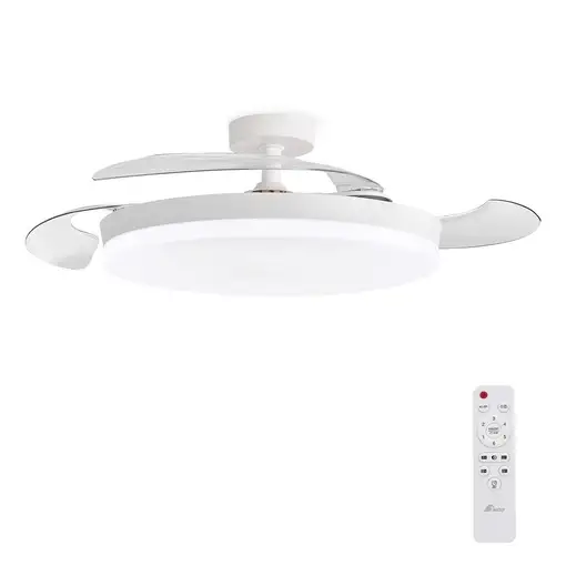 Ventilador de techo con luz, aspas retráctiles, 72 W, Concept Ova 3NOD Ventilador de techo con luz, aspas retráctiles, 72 W, Concept Ova 3NOD