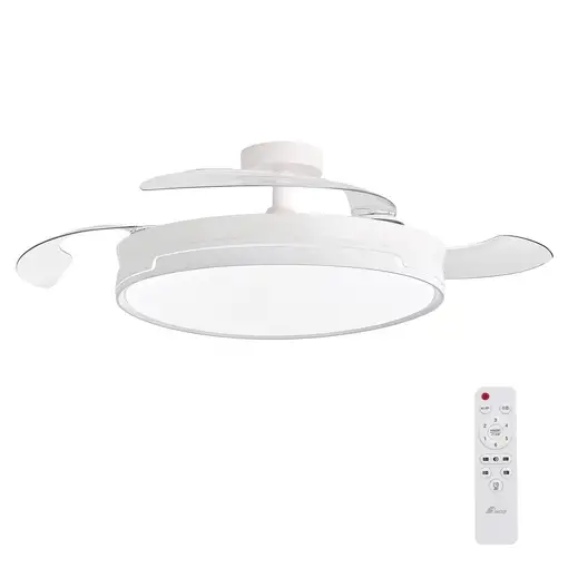 3NOD Concept Ray Ventilador de techo con luz LED blanco motor DC aspas retrácti