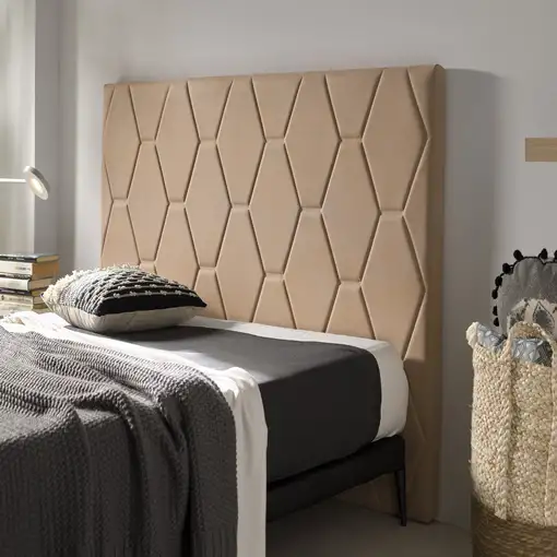 Cabecero Ágata Para Cama De 160 De Tela Camel 165X115X8. Matris