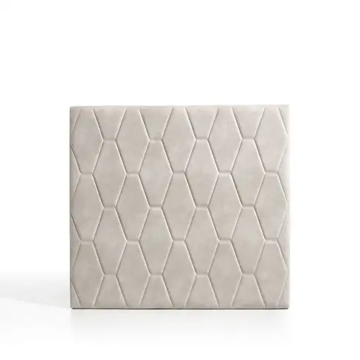 Cabecero Ágata Para Cama De 135 De Tela Blanco Roto 154X115X8. Matris Cabecero Ágata Para Cama De 135 De Tela Blanco Roto 154X115X8. Matris