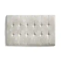 Cabecero De Cama 150 Capitone Cuadros Tela Antimanchas 152X57X5Cm Blanco Roto