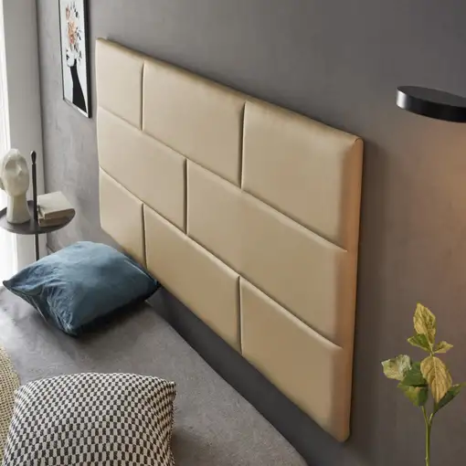 Cabecero De Cama 120 Muro Ladrillos De Polipiel 152X57X5Cm Camel Claro