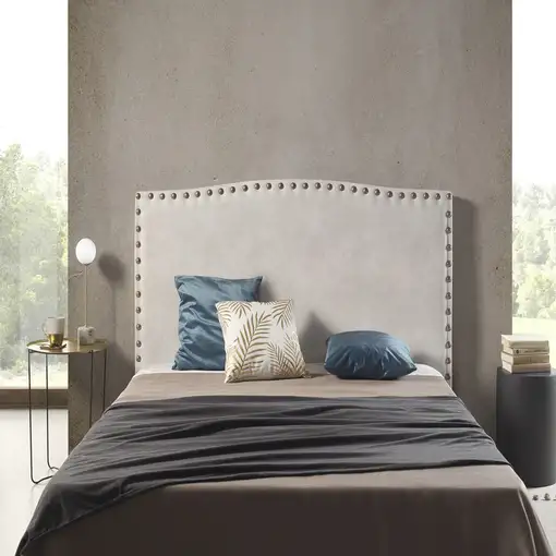 Cabecero Ambar Para Cama De 90 De Tela Blanco Roto 115X115X8 Matris