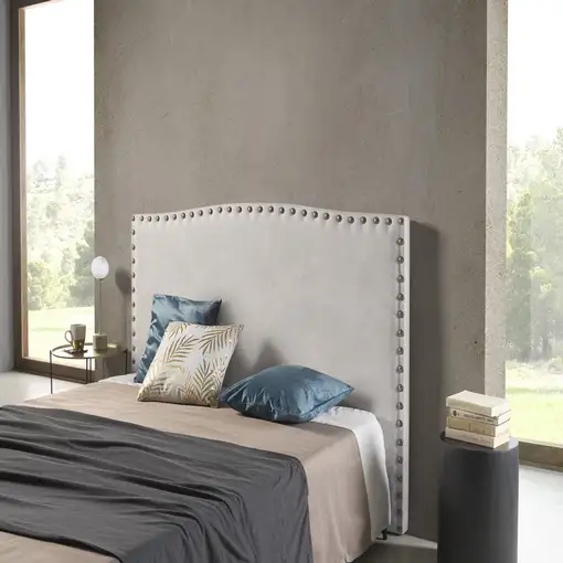 Cabecero Ambar Para Cama De 90 De Tela Blanco Roto 115X115X8 Matris