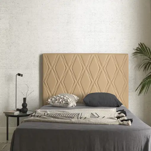 Cabecero Rubí Para Cama De 120 De Polipiel Camel 154X115X8. Matris