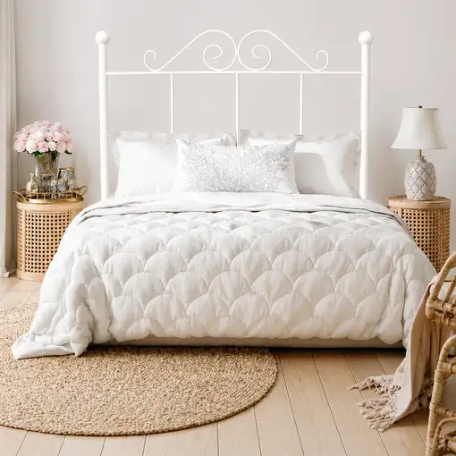 Cabecero Forja Palacio Para Cama De 105 Blanco 113X125X4. Matris