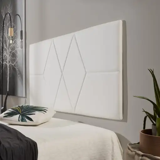 Cabecero De Cama 135 Dos Rombos Polipiel 152X57X5Cm Blanco