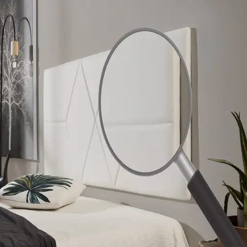 Cabecero De Cama 135 Dos Rombos Polipiel 152X57X5Cm Blanco