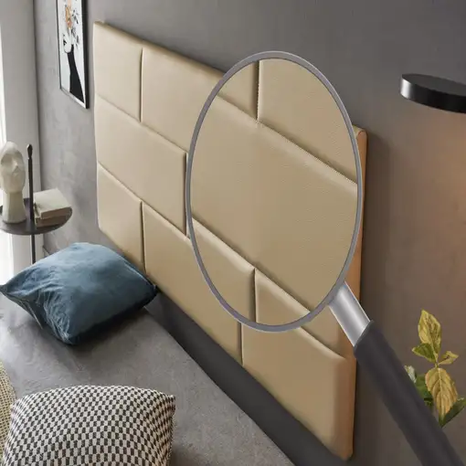 Cabecero De Cama 80 Muro Ladrillos De Polipiel 112X57X5Cm Camel Claro