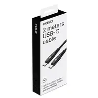 Celly USBCUSBC100WBK cable USB 2 m USB C Negro