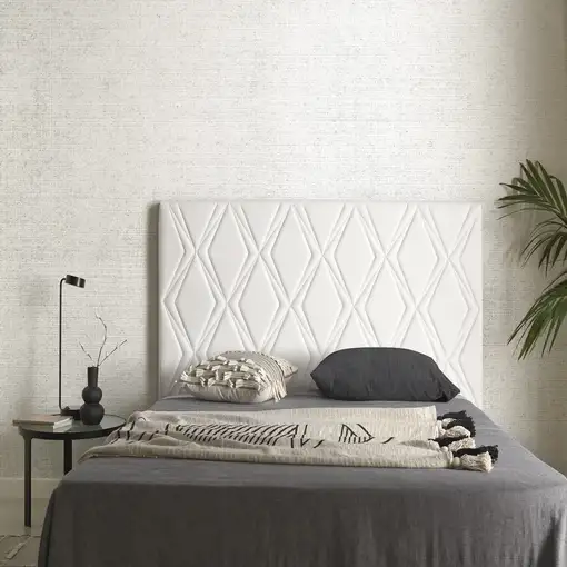 Cabecero Rubí Para Cama De 160 De Polipiel Blanco 165X115X8. Matris
