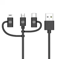 Celly USB3IN1BK cable USB USB 2.0 1 m USB A Micro-USB B Negro