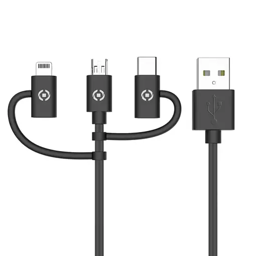 Celly USB3IN1BK cable USB USB 2.0 1 m USB A Micro-USB B Negro