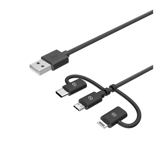 Celly USB3IN1BK cable USB USB 2.0 1 m USB A Micro-USB B Negro