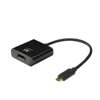 Ewent EW9825 adaptador de cable de vídeo 0,15 m USB Tipo C DisplayPort Negro