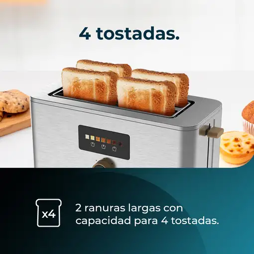 Cecotec Tostador vertical Touch&Toast Extra Double