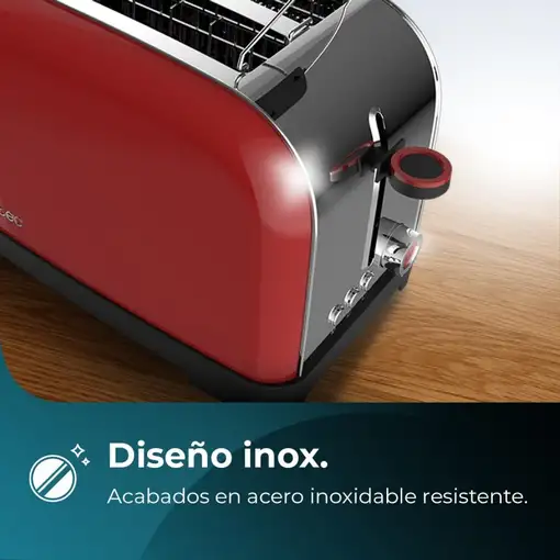 Cecotec Tostador vertical Tostador vertical Toastin' time 1500 Red
