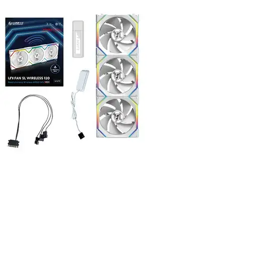 Lian Li Uni Fan SL120 Wireless ARGB Reverse Blade 120mm Triple Pack Blanco Lian Li Uni Fan SL120 Wireless ARGB Reverse Blade 120mm Triple Pack Blanco