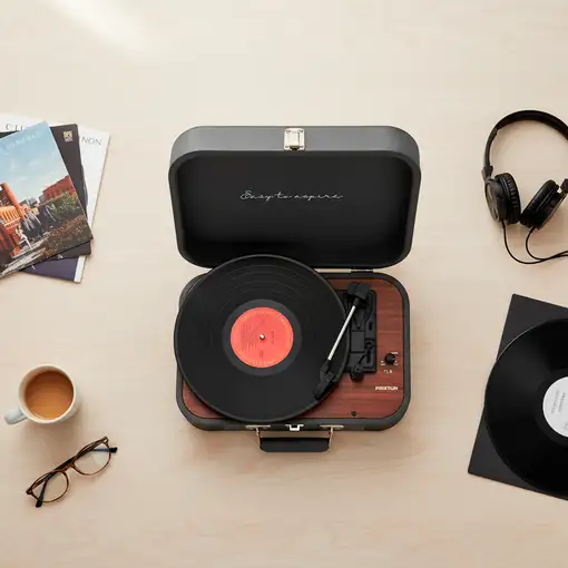 Tocadiscos Bluetooth VC600 PRIXTON Reproductor y Convertidor de Vinilos - Gris