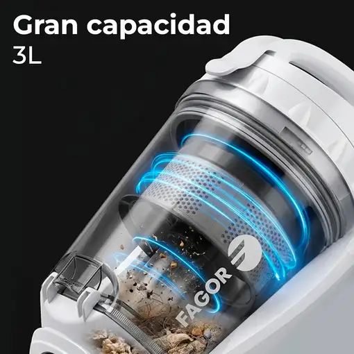 Aspiradora Sin Bolsa 18 kPa con Filtro HEPA Lavable Fagor FGE01607