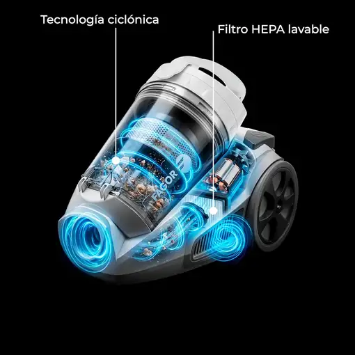 Aspiradora Sin Bolsa 18 kPa con Filtro HEPA Lavable Fagor FGE01607