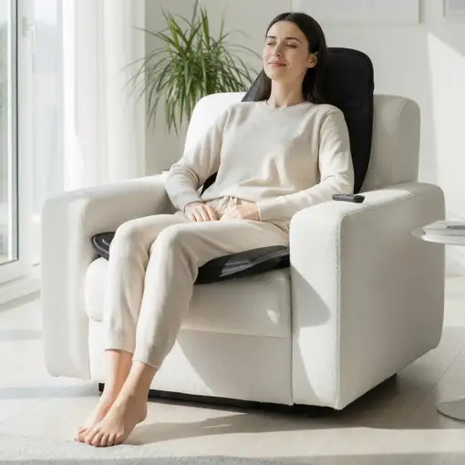 Asiento de masaje BODYLIFE con calor para espalda, lumbares y muslos.