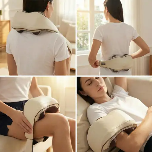 Masajeador Shiatsu BODYLIFE con calor para cuello, hombros y espalda.