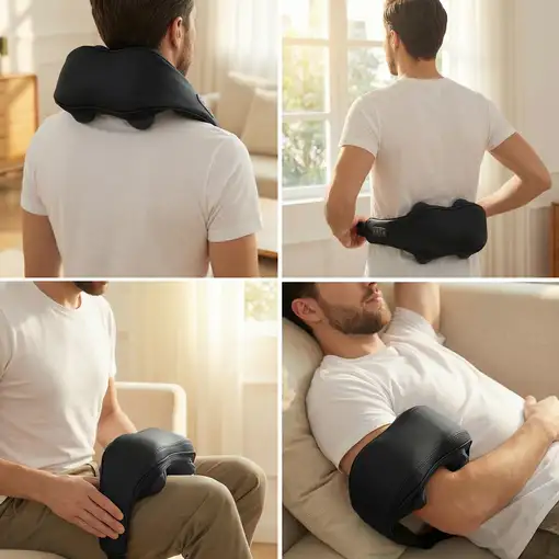 Masajeador Shiatsu BODYLIFE con calor bidireccional para cuello y espalda.
