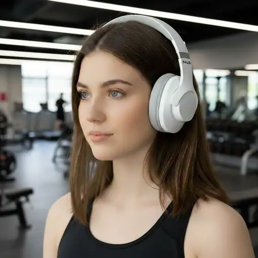NGS ARTICA STORM WHITE: Auricular inalámbrico Bluetooth, ANC. 45h. Plegabe.